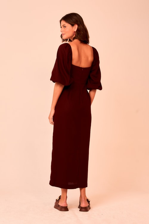 Vestido Cropped Cerejeira Marrom Cacau - foto 3