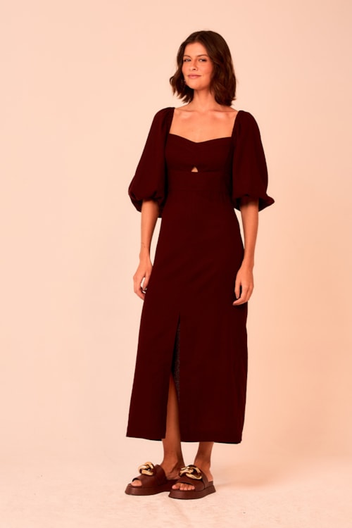 Vestido Cropped Cerejeira Marrom Cacau - foto 2