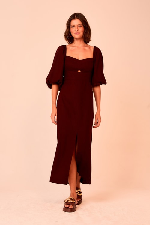 Vestido Cropped Cerejeira Marrom Cacau - foto 1