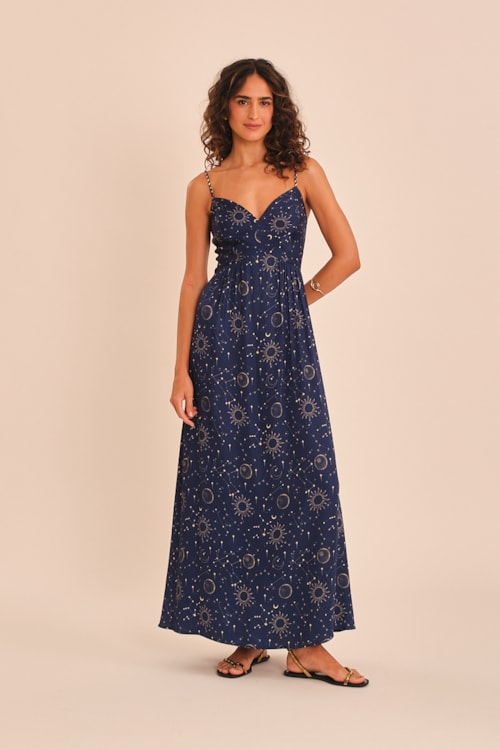 Vestido Cropped Ceu Indigo Estampado - foto 1