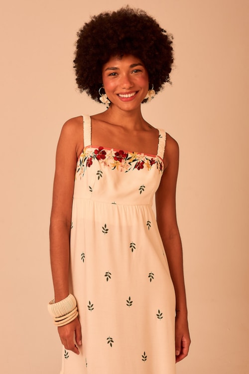 Vestido Cropped Chevron Floral Estampado - foto 3