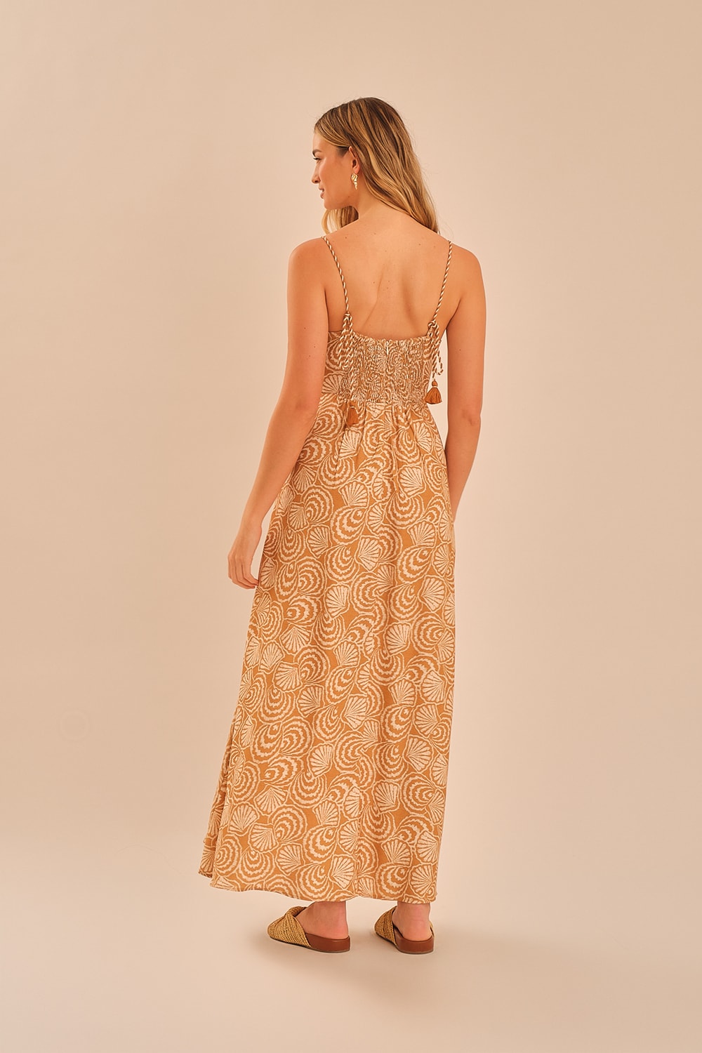 Vestido Cropped Concha Natural Estampado