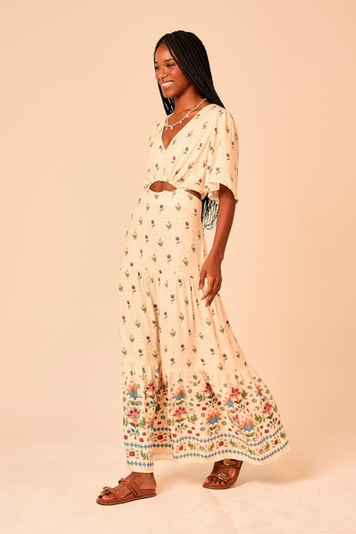 Vestido Cropped Delicadeza Bordada Estampado - foto 3