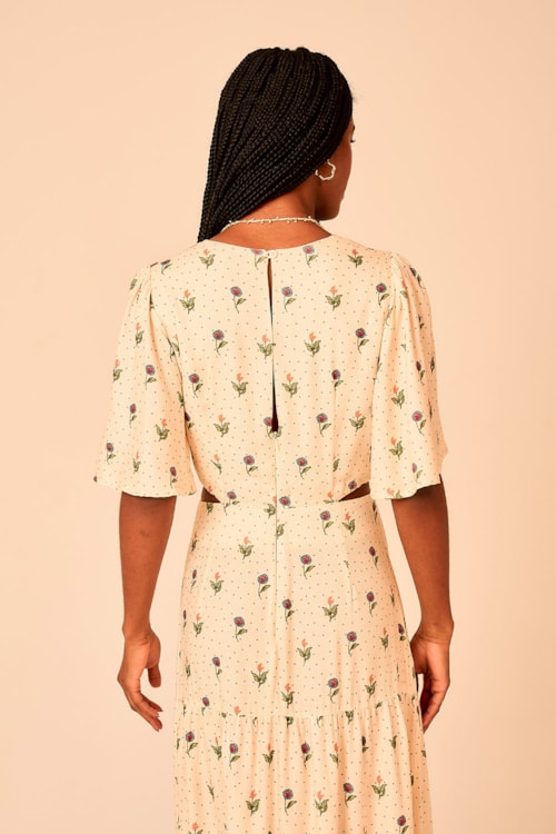 Vestido Cropped Delicadeza Bordada Estampado - foto 5