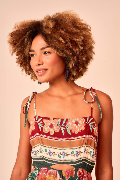 Vestido Cropped Delicadeza Da Floresta Estampado - foto 3