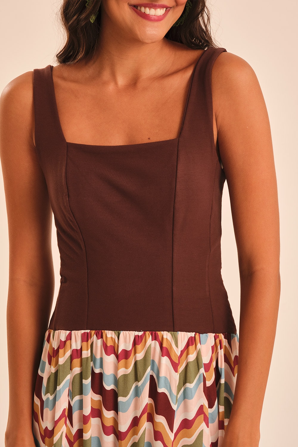 Vestido Cropped Dunas Estampado