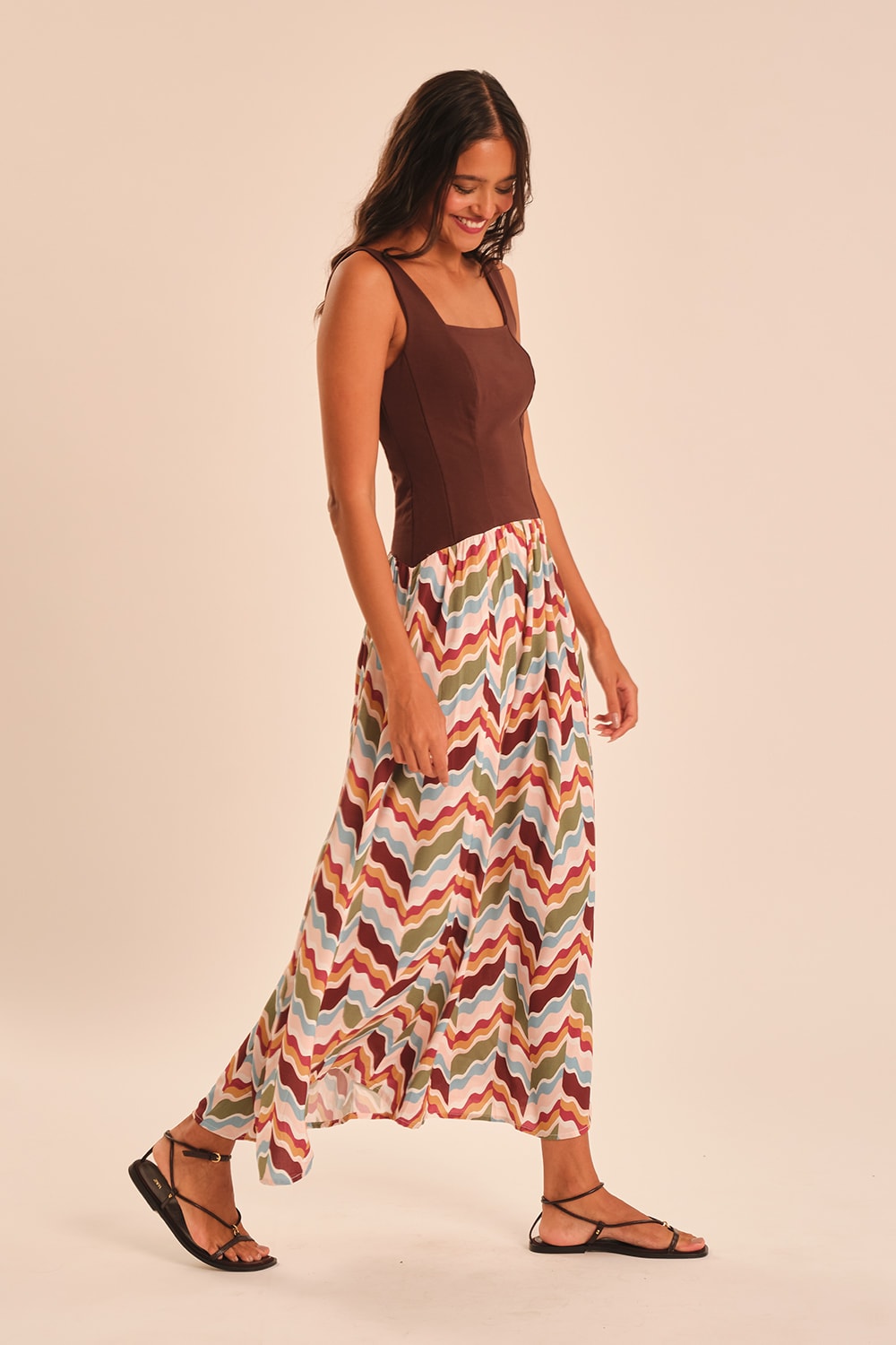 Vestido Cropped Dunas Estampado
