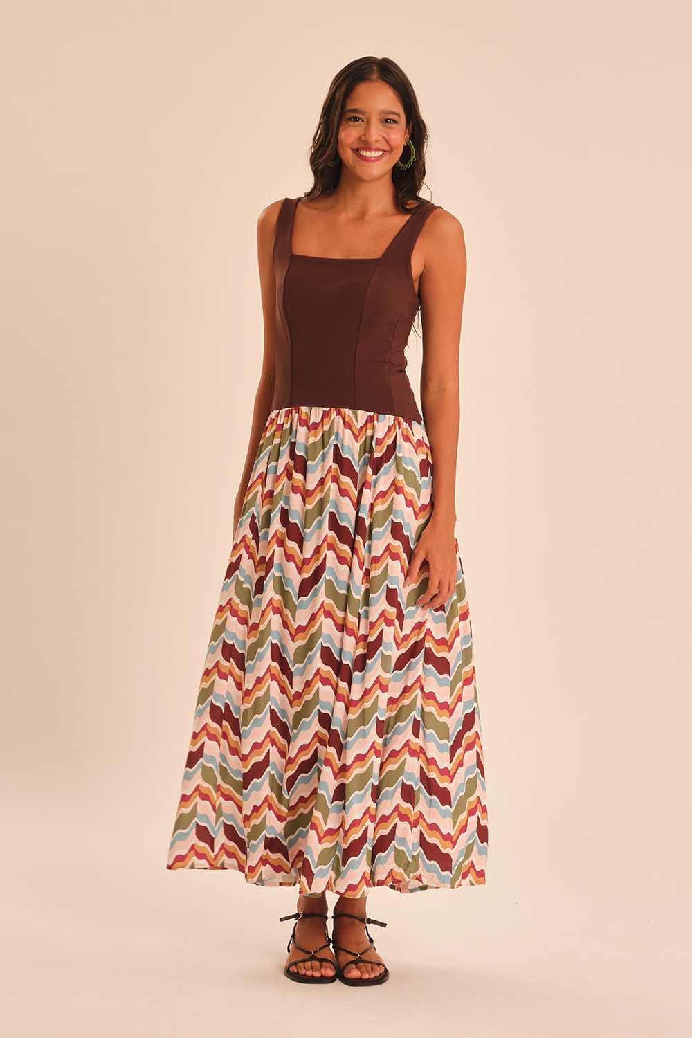 Vestido Cropped Dunas Estampado