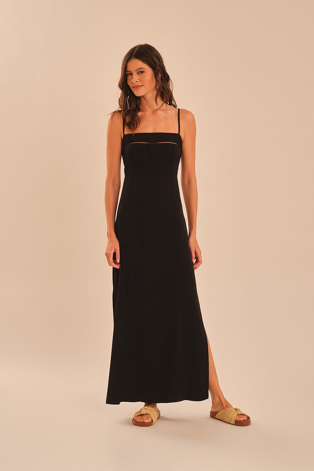 Vestido Cropped Entremeios Preto