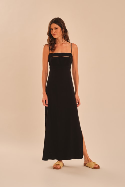 Vestido Cropped Entremeios Preto - foto 1