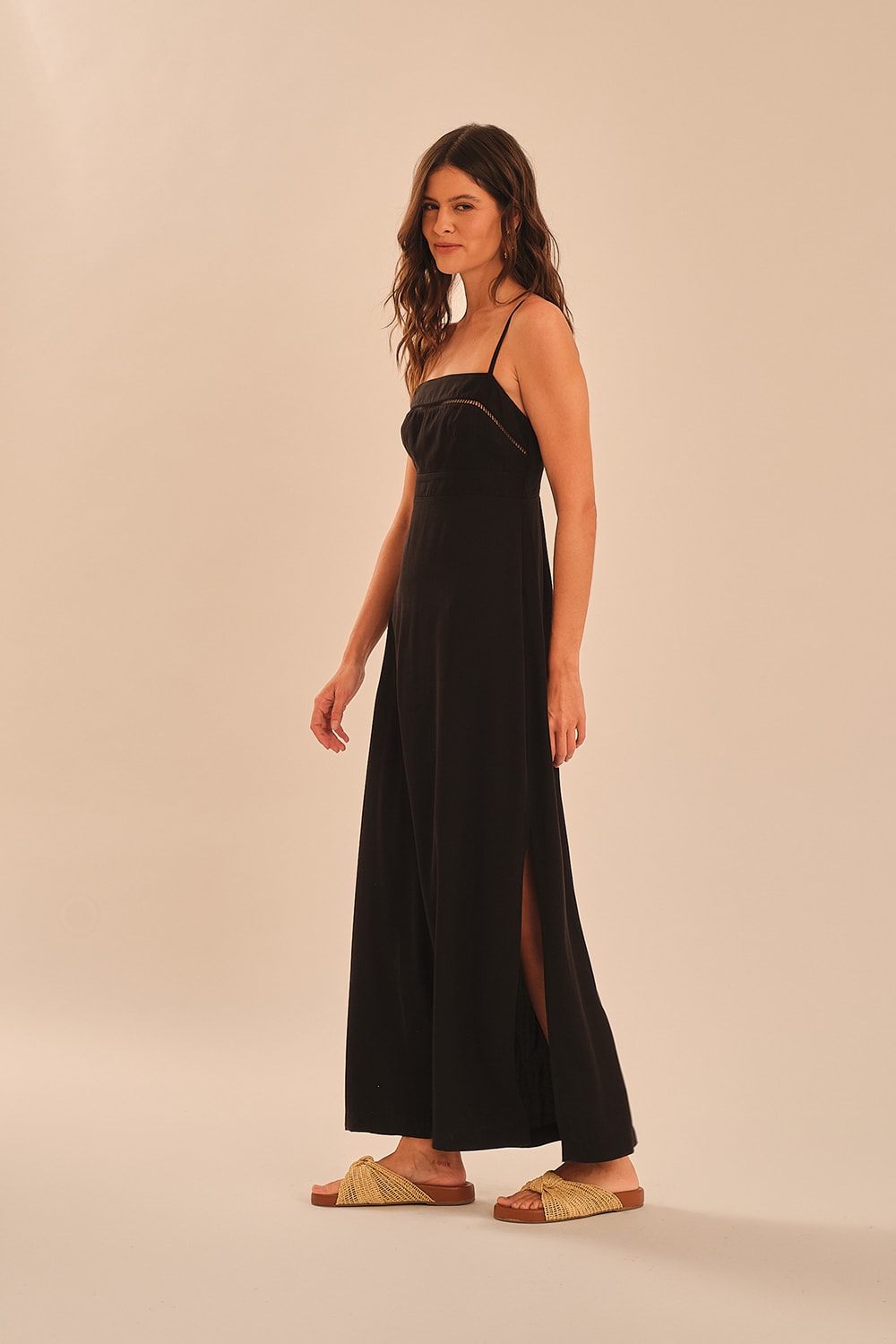 Vestido Cropped Entremeios Preto