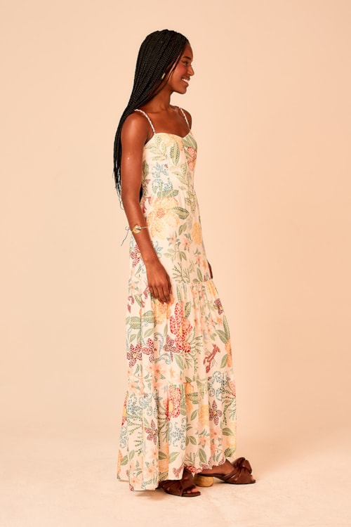 Vestido Cropped Estampa Floral Mosaico Estampado - foto 5