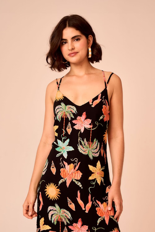 Vestido Cropped Estampa Notte Estampado - foto 6
