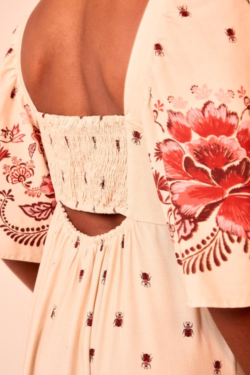 Vestido Cropped Fauna Bordada Estampado - foto 5