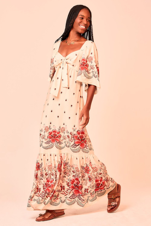 Vestido Cropped Fauna Bordada Estampado - foto 2