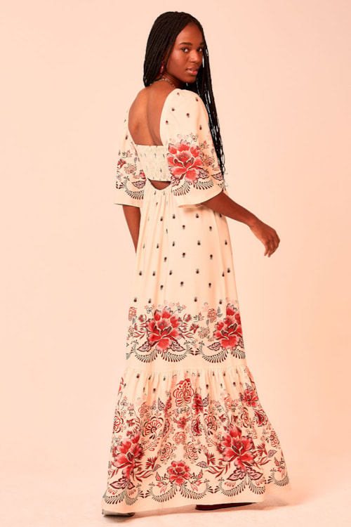 Vestido Cropped Fauna Bordada Estampado - foto 4