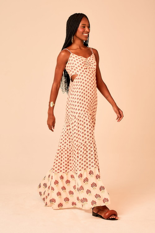 Vestido Cropped Flor Batik Estampado - foto 4