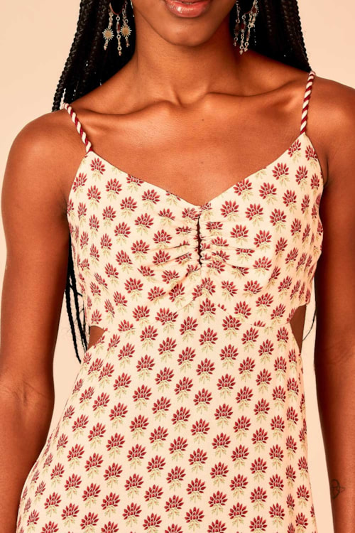 Vestido Cropped Flor Batik Estampado - foto 3