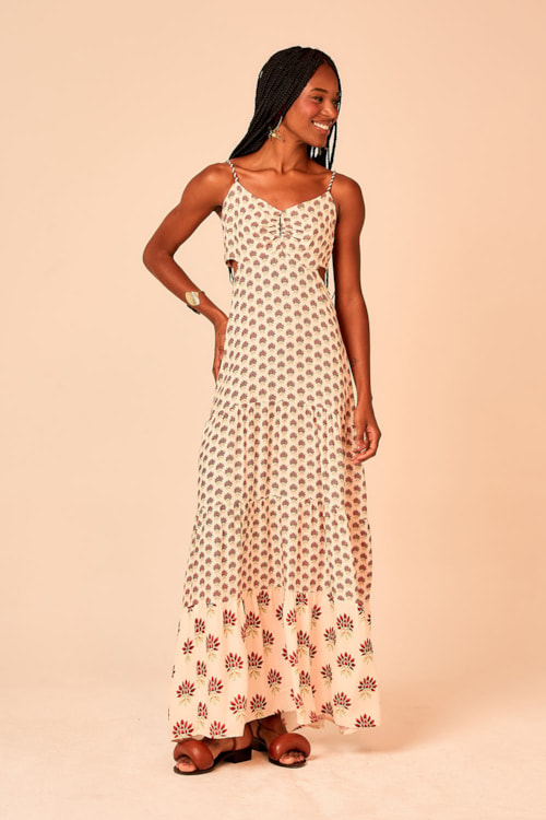 Vestido Cropped Flor Batik Estampado - foto 1