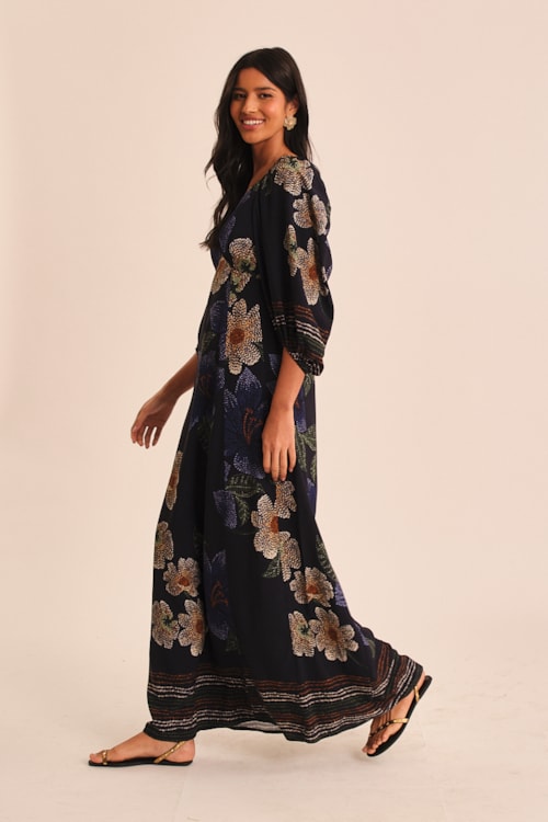 Vestido Cropped Flor De Acafrao Estampado - foto 3