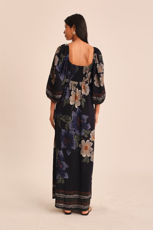 Vestido Cropped Flor De Acafrao Estampado - foto 4