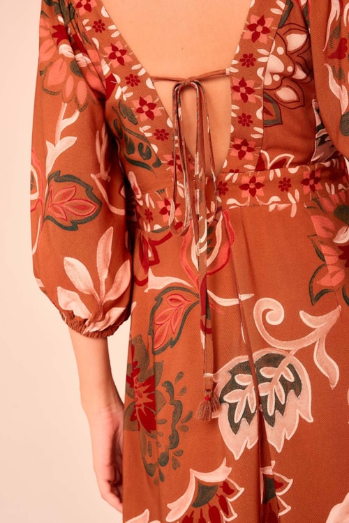 Vestido Cropped Flor De Outono Estampado - foto 5