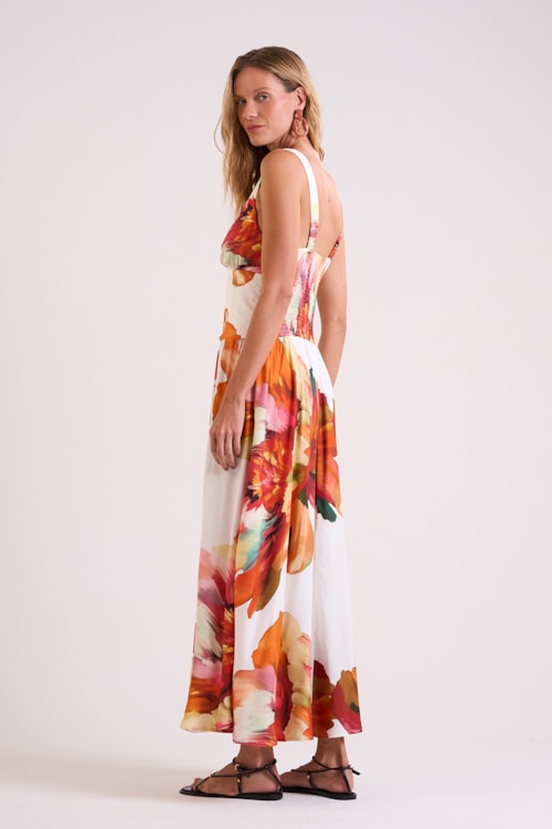 Vestido Cropped Floral Aquarela Estampado - foto 3