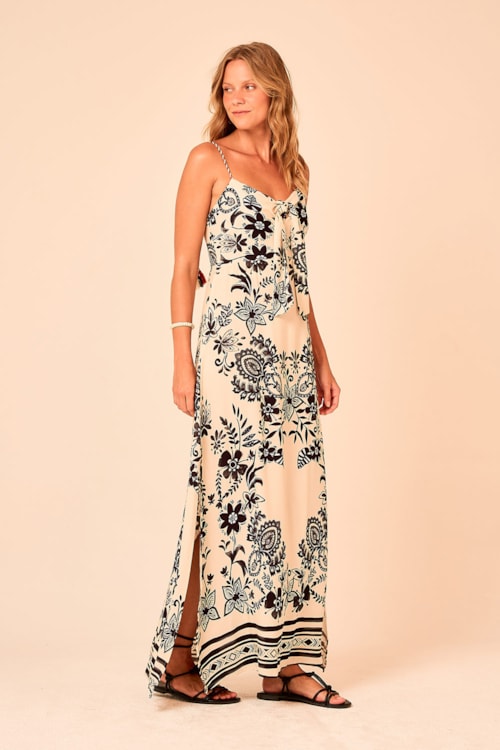 Vestido Cropped Floral Arabesco Estampado - foto 1