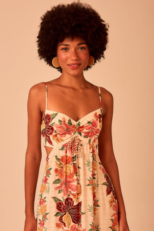 Vestido Cropped Floral Batik Estampado - foto 5