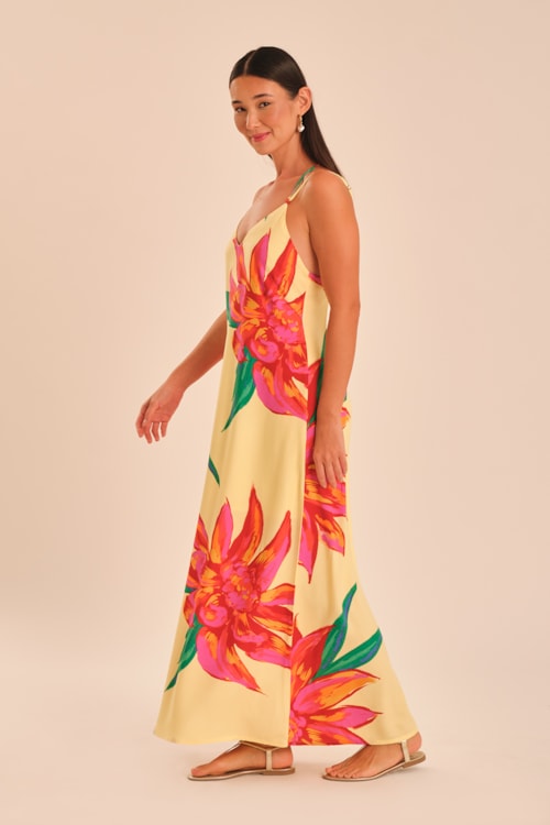 Vestido Cropped Floral Bold Estampado - foto 3