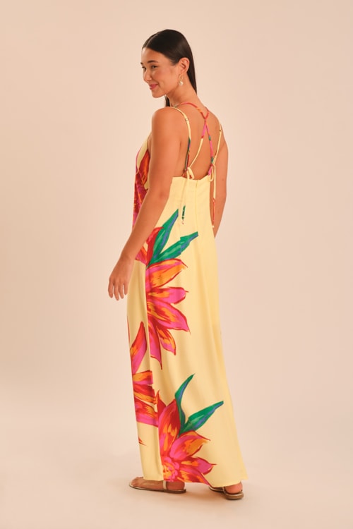 Vestido Cropped Floral Bold Estampado - foto 4