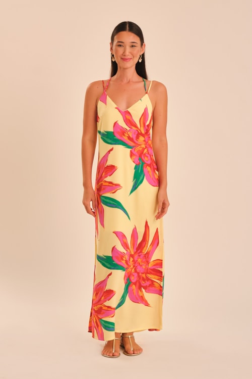 Vestido Cropped Floral Bold Estampado - foto 1