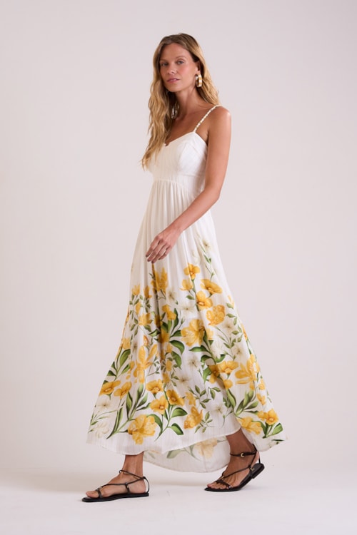 Vestido Cropped Floral Canola Estampado - foto 3