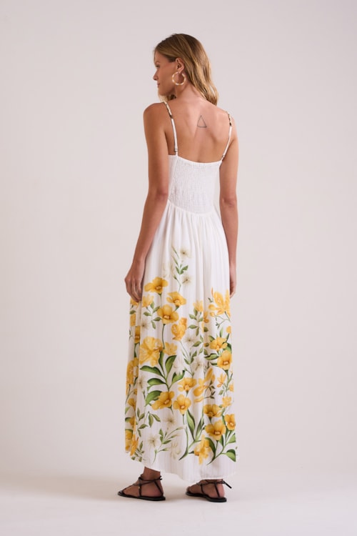 Vestido Cropped Floral Canola Estampado - foto 5