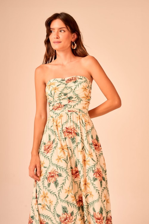 Vestido Cropped Floral Lotus Estampado - foto 3