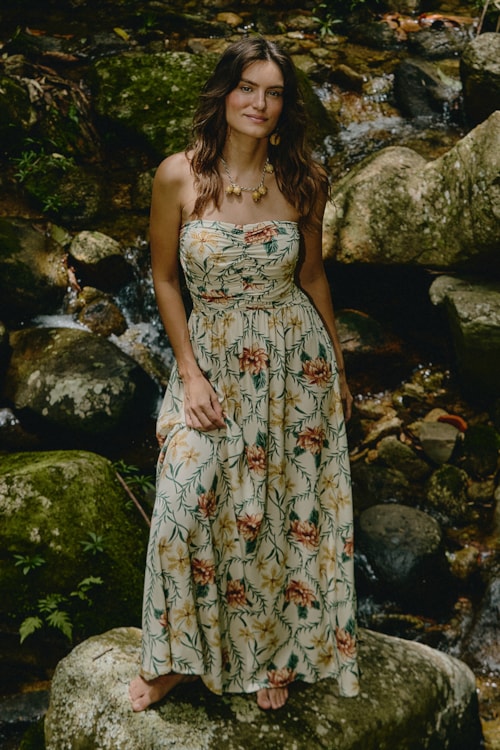 Vestido Cropped Floral Lotus Estampado - foto 1