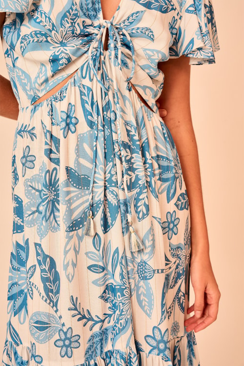 Vestido Cropped Floral Lurex Estampado - foto 2