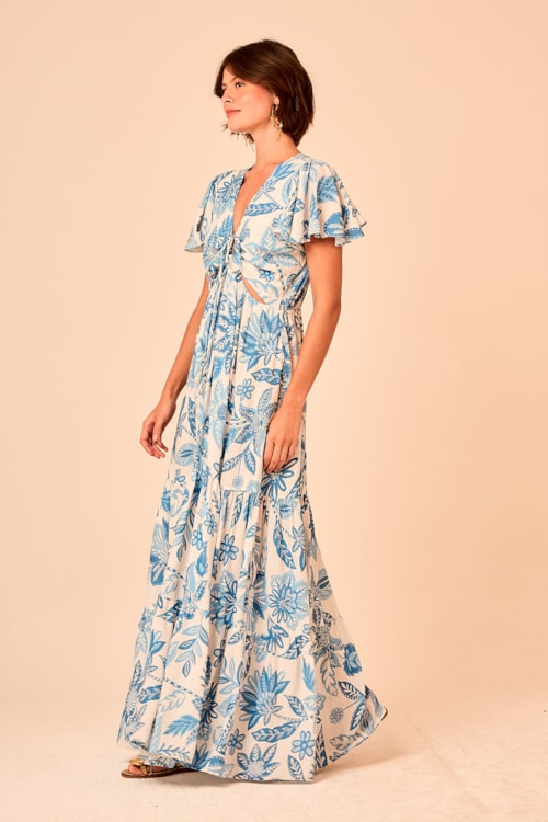 Vestido Cropped Floral Lurex Estampado - foto 3