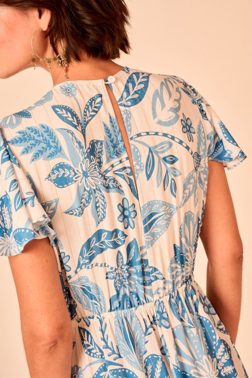 Vestido Cropped Floral Lurex Estampado - foto 5