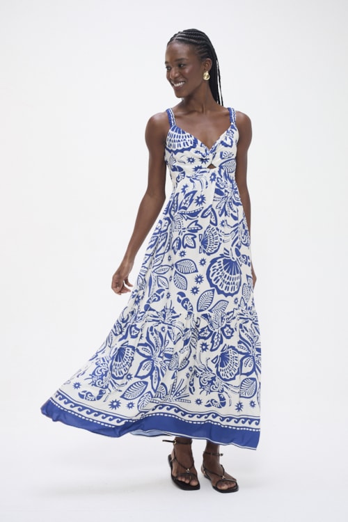 Vestido Cropped Floral Nautico Estampado - foto 1