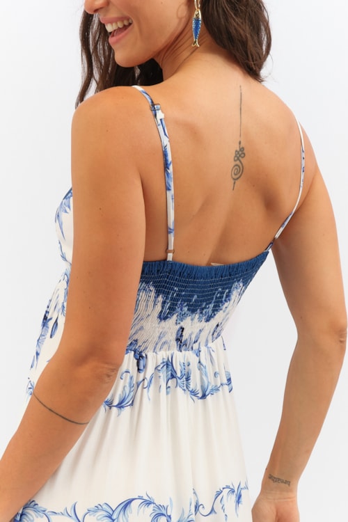 Vestido Cropped Floral Oceano Estampado - foto 4