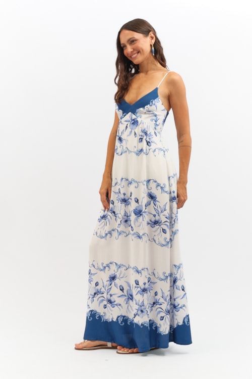 Vestido Cropped Floral Oceano Estampado - foto 3