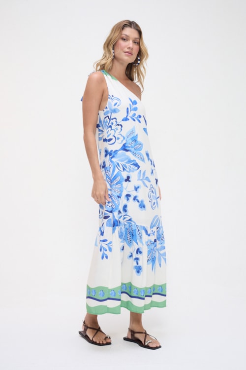Vestido Cropped Floral Pincelado Estampado - foto 2
