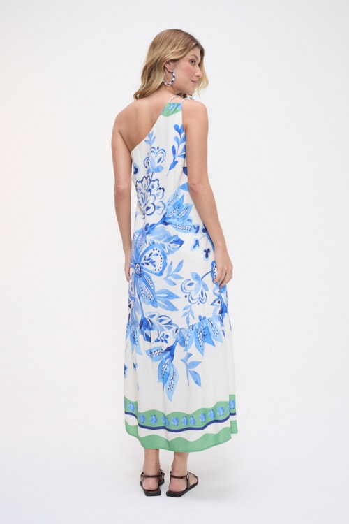Vestido Cropped Floral Pincelado Estampado - foto 3