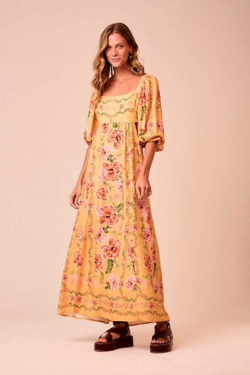Vestido Cropped Floral Positano Estampado - foto 1