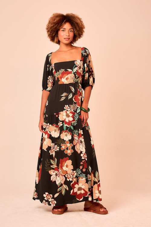 Vestido Cropped Floral Selva Estampado - foto 4