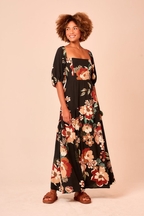 Vestido Cropped Floral Selva Estampado - foto 1