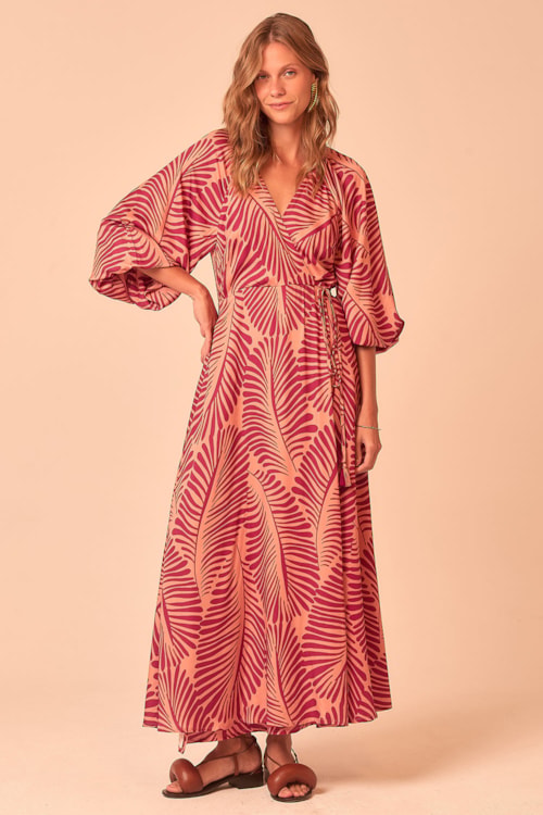 Vestido Cropped Folhagem Estampado - foto 1