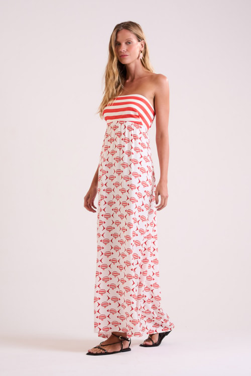Vestido Cropped Gravataria Peixes Estampado - foto 1