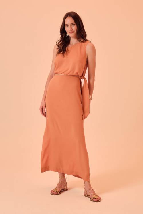 Vestido Cropped Harmonia Laranja - foto 3